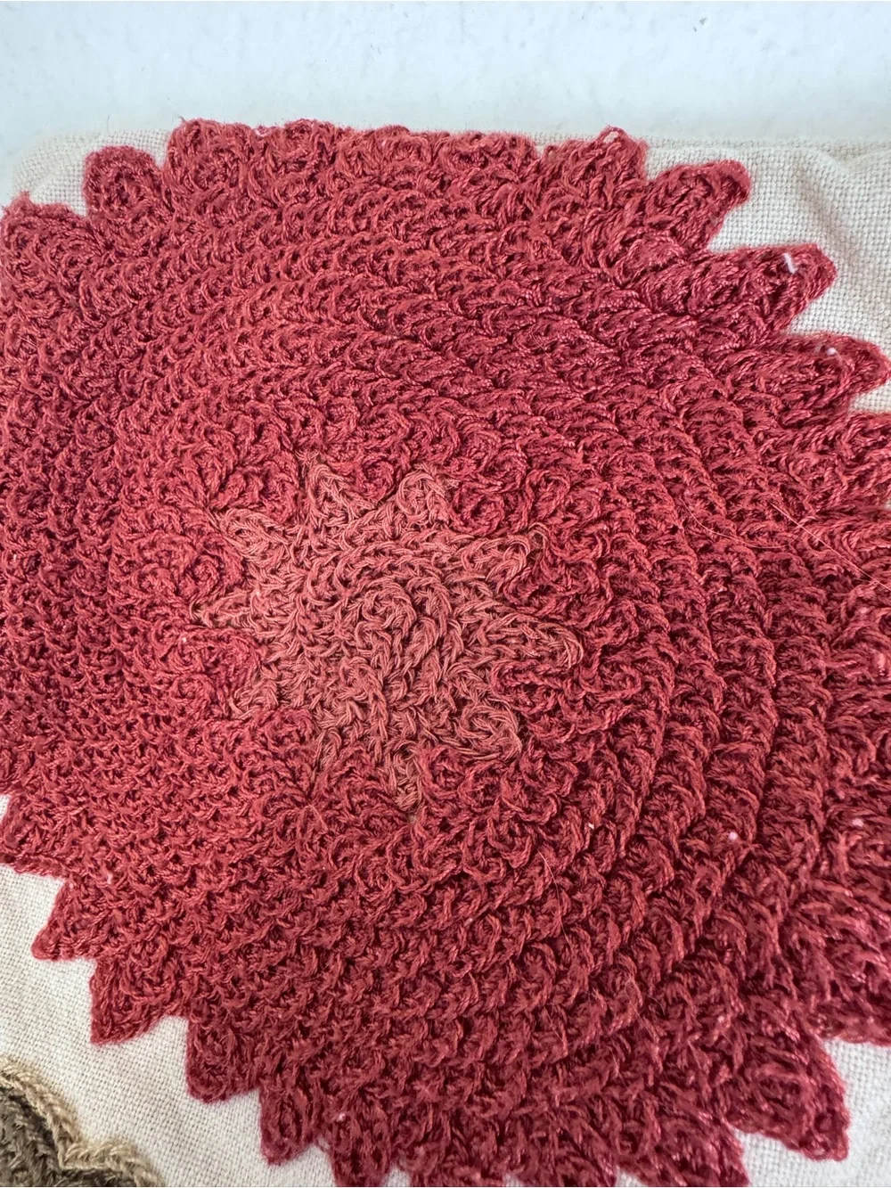 Pottery Barn Euro Pillow Sham 26x26 Embroidered Floral Red/Beige/Green